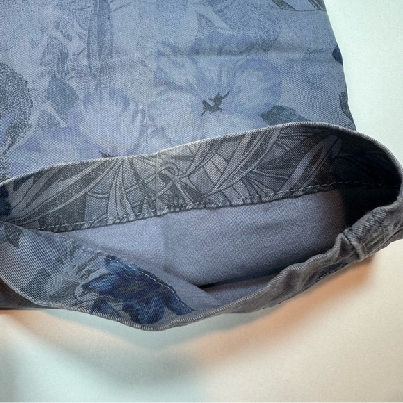 GAP Girlfriend Chino Pants Floral Hibiscus Faded Blue Print Jeans Cotton Size 6 - Picture 14 of 16